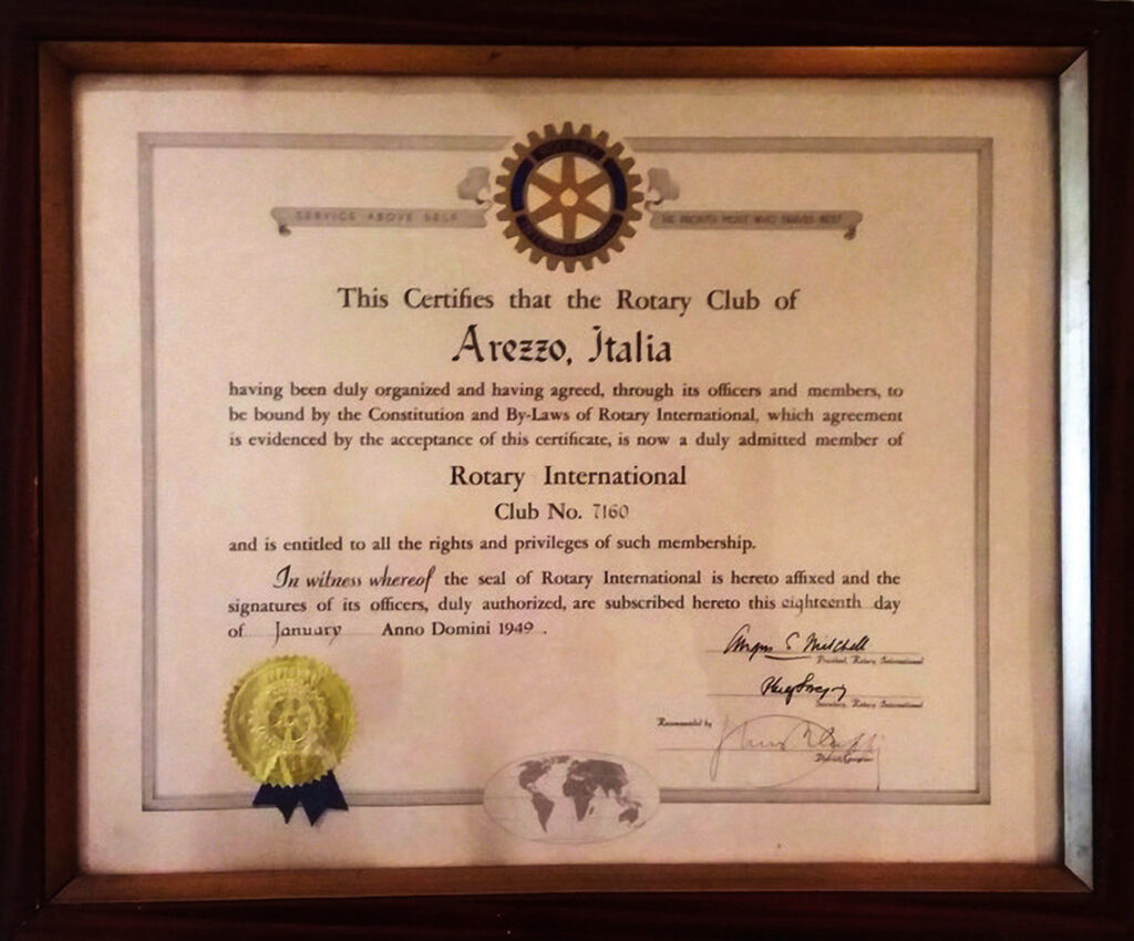 Carta Istitutiva del Rotary Club Arezzo